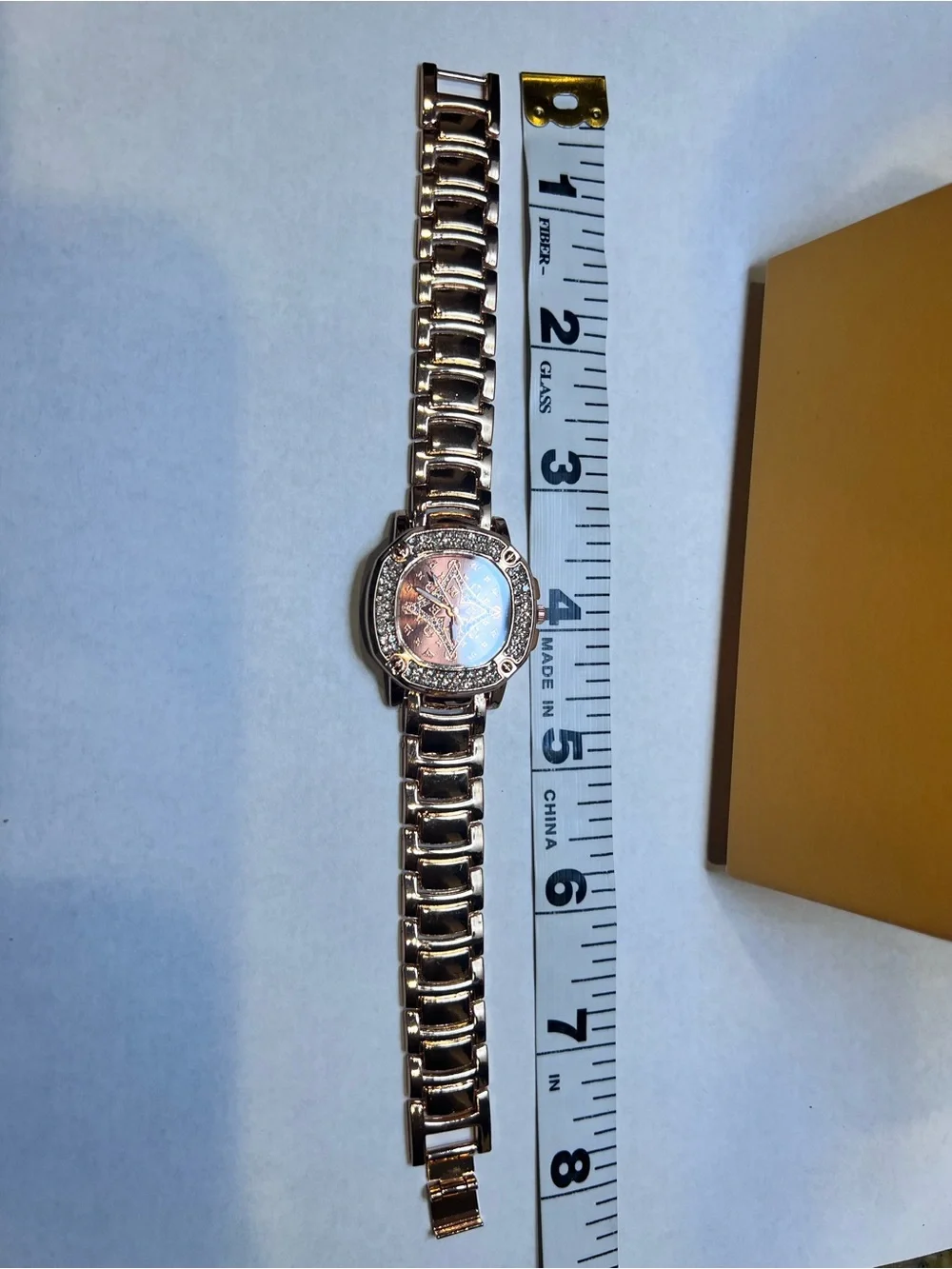 Rose Gold CZ Stone Accent Women's Bracelet Watch